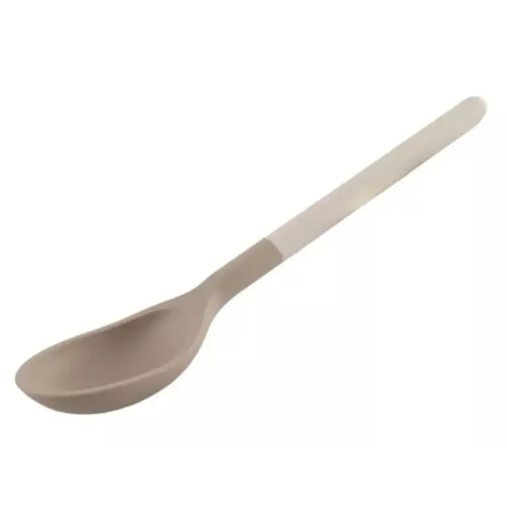 Cook With Color Two-Toned Beige and White Silicone Cooking Spoon b3